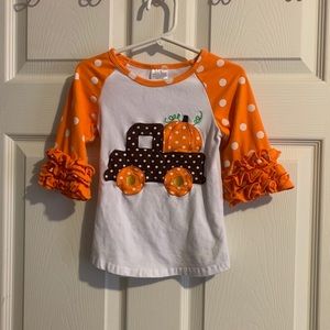 Boutique ruffle arm shirt